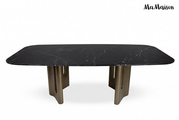 MaMaison Essenza Étkezőasztal Márvány Fekete-Arany Luxus Design