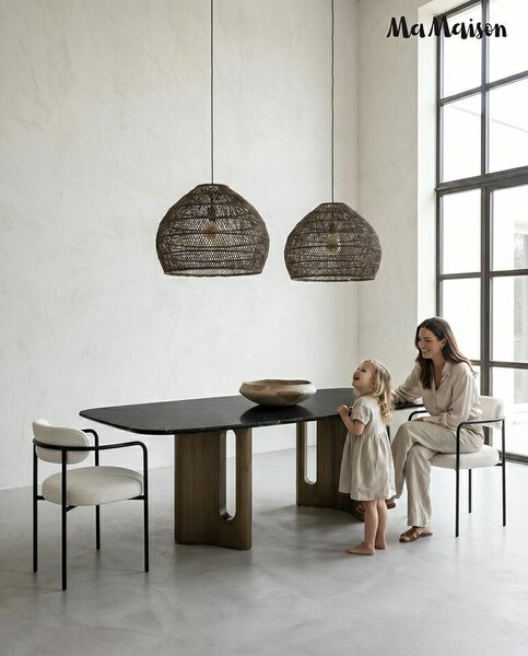 MaMaison Essenza Étkezőasztal Márvány Fekete-Arany Luxus Design