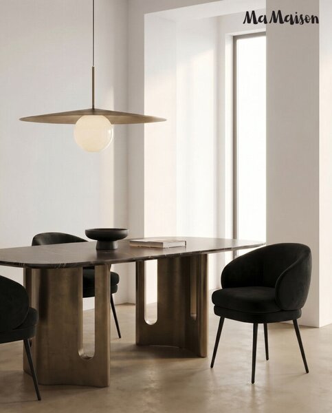 MaMaison Essenza Étkezőasztal Márvány Fekete-Arany Luxus Design