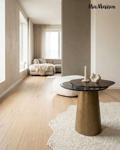 MaMaison Orfeo Dohányzóasztal Arany / Fekete Kétlapos Design