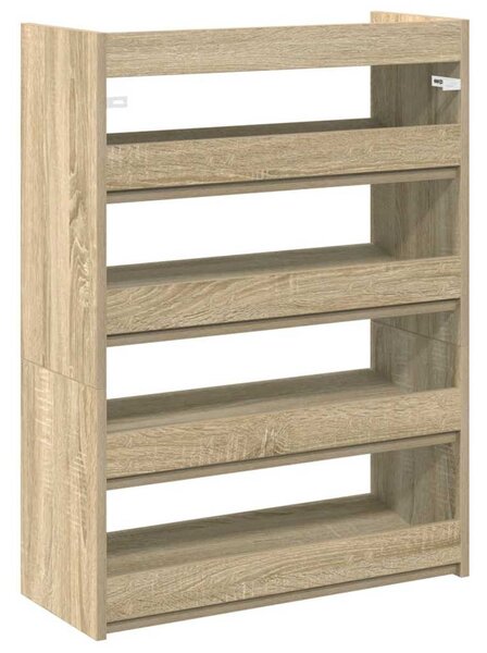 Sonoma tölgy színű szerelt fa cipőtartó 60x25x81 cm