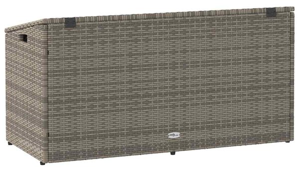 Szürke polyrattan kerti tárolóláda 110 x 50 x 58 cm