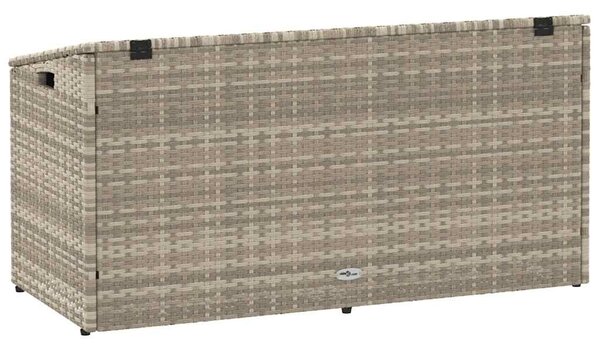 Világosszürke polyrattan kerti tárolóláda 110x50x58 cm