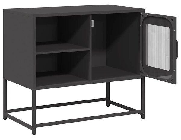 Fekete acél TV-szekrény 68 x 39 x 60,5 cm