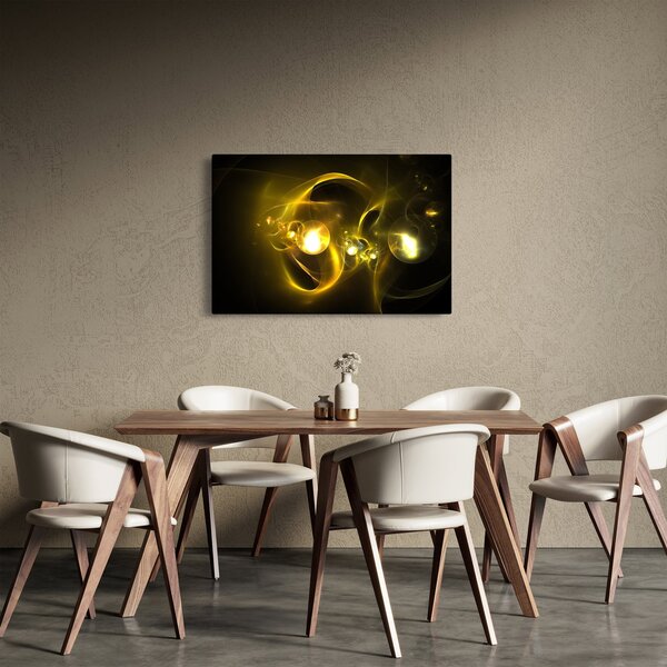 Absztrakt kép sárga gömbök (90x60 cm)
