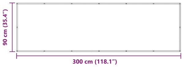 Antracitszürke oxford-szövet erkélyparaván 90 x 300 cm