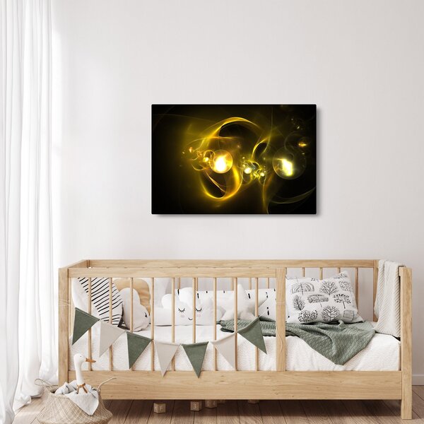 Absztrakt kép sárga gömbök (90x60 cm)