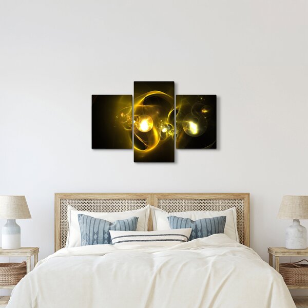 Absztrakt kép sárga gömbök (90x60 cm)