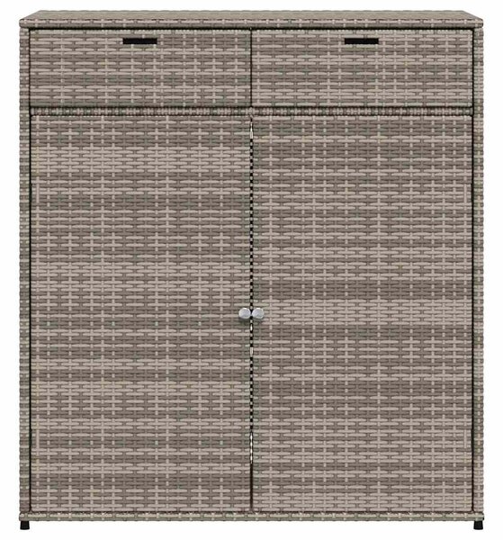 Szürke polyrattan kerti tárolószekrény 105 x 55 x 113 cm