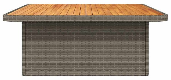 Szürke polyrattan és akácfa kerti asztal 110 x 110 x 71 cm