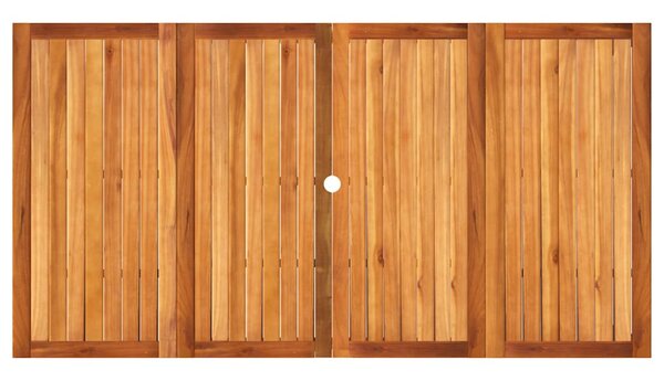Bézs polyrattan és akácfa kerti asztal 180 x 90 x 75 cm