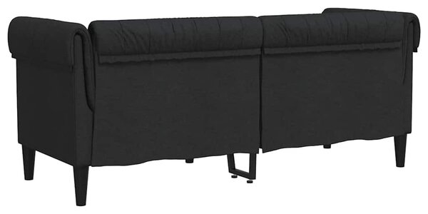 Fekete 2 személyes szövet Chesterfield kanapé