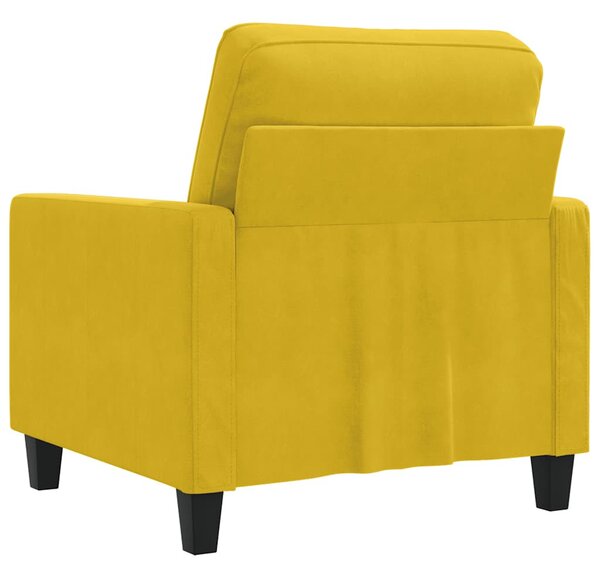 Sárga bársony kanapéfotel 60 cm