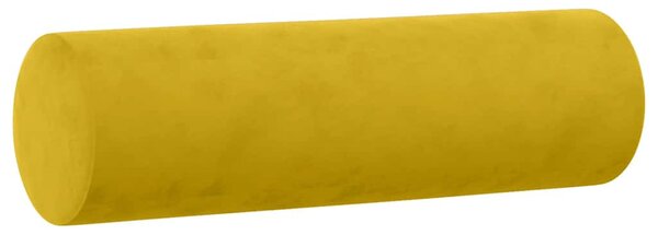 2 személyes sárga bársony kanapé díszpárnákkal 120 cm