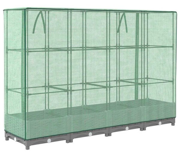 Rattan megjelenésű magaságyás melegháztakaróval 160x40x123 cm