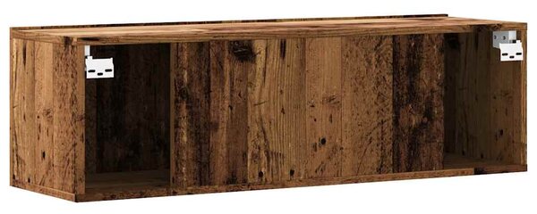 Antik fa színű szerelt fa fali TV-szekrény 100 x 30 x 30 cm