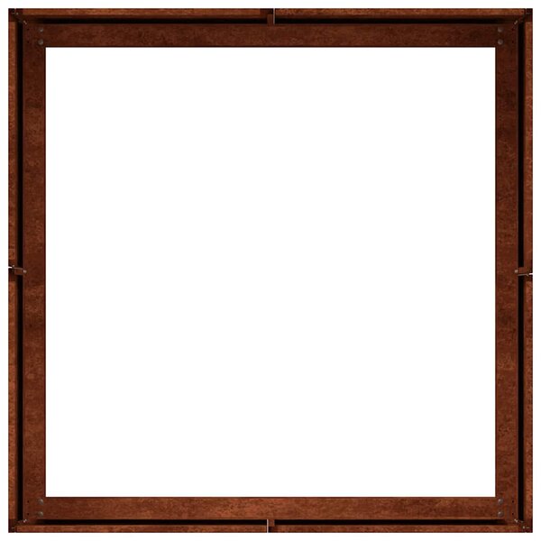 Ültető rozsdás 80x80x30 cm időjárásálló acélból