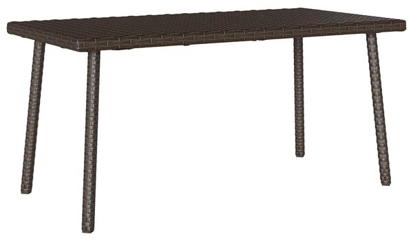 Téglalap barna polyrattan kerti dohányzóasztal 80x40x37cm
