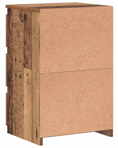 2 db antik fa színű szerelt fa éjjeliszekrény 40x35x62,5 cm