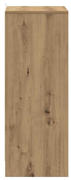 Kézműves tölgy színű szerelt fa cipősszekrény 60 x 35 x 92 cm