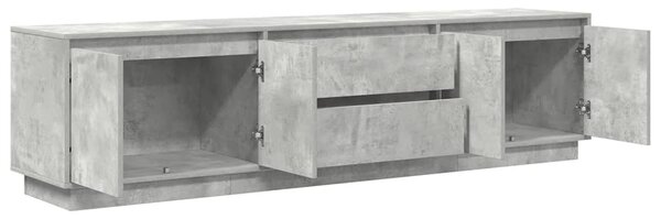 Betonszürke TV-szekrény LED lámpákkal 193,5x41x50 cm