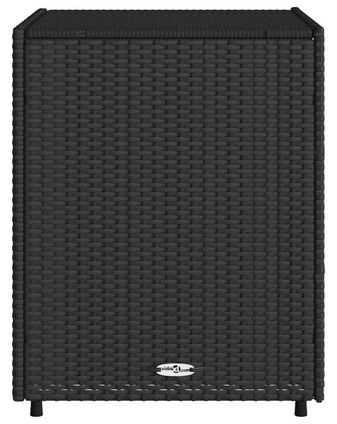 Fekete polyrattan kerti tárolószekrény 55 x 59 x 69 cm