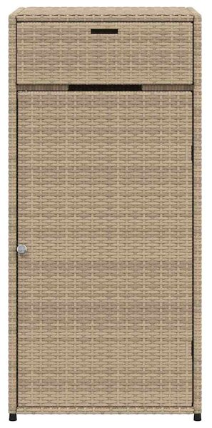 Bézs polyrattan kerti tárolószekrény 55 x 55 x 111 cm