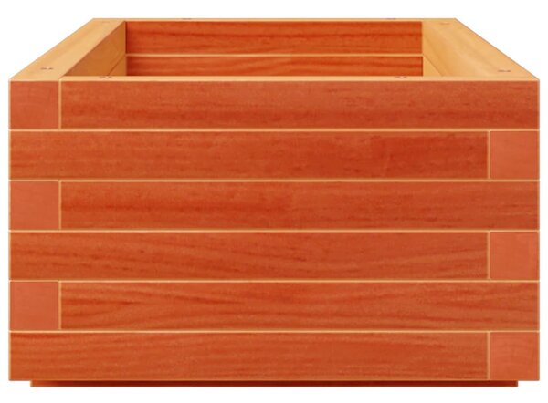 Viaszbarna tömör fenyőfa kerti virágláda 110x40x26,5 cm