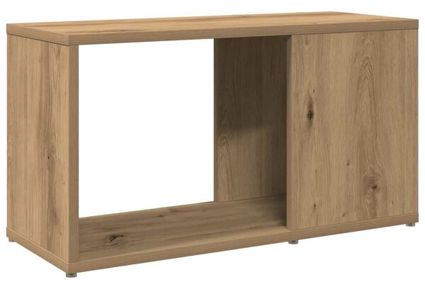 Kézműves tölgy színű szerelt fa TV-szekrény 60 x 24 x 32 cm