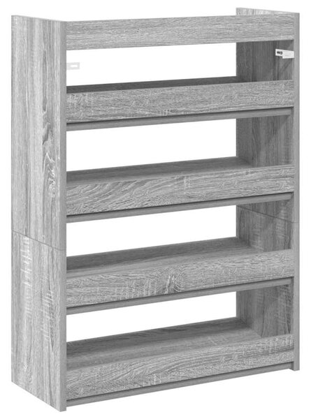 Szürke sonoma színű szerelt fa cipőtartó 60x25x81 cm