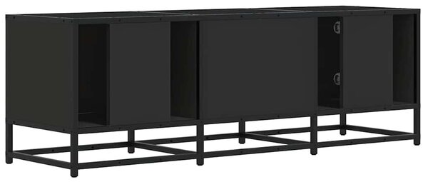 Fekete szerelt fa és fém TV-szekrény 120x35x41 cm