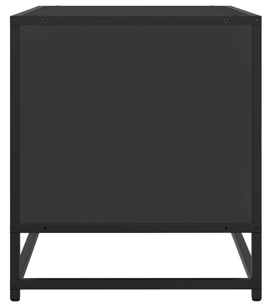 Fekete szerelt fa és fém TV-szekrény 61x40x46 cm
