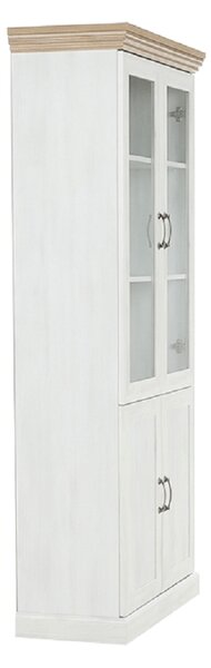 KONDELA vitrines szekrény, északi sosna/vadtölgy, ROYAL W4D