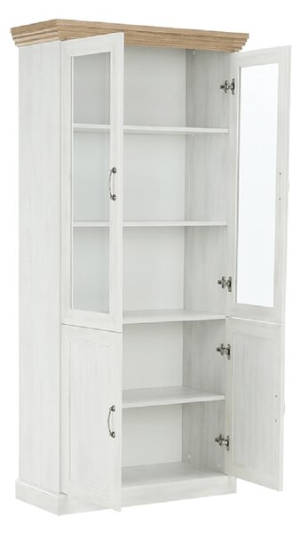 KONDELA vitrines szekrény, északi sosna/vadtölgy, ROYAL W4D