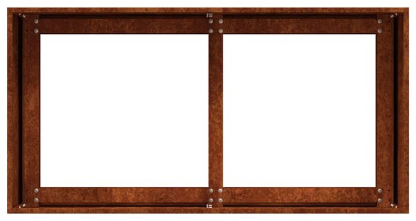 Növénytartó rozsdás 80x40x40 cm időjárásálló acélból