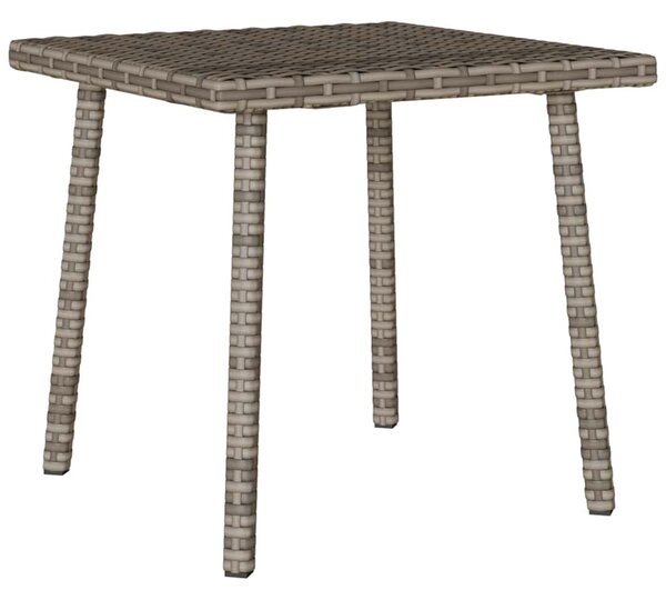 Téglalap szürke polyrattan kerti dohányzóasztal 40x40x37cm