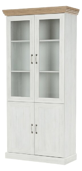 KONDELA vitrines szekrény, északi sosna/vadtölgy, ROYAL W4D