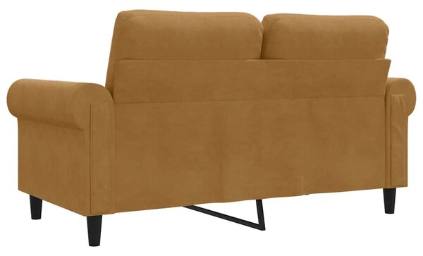 Kétszemélyes barna bársony kanapé 120 cm