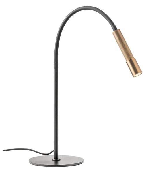 DRILL modern LED asztali lámpa, antik bronz, flexibilis cső, 2700K