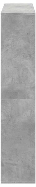 Betonszürke szerelt fa könyvszekrény 132 x 29 x 141,5 cm