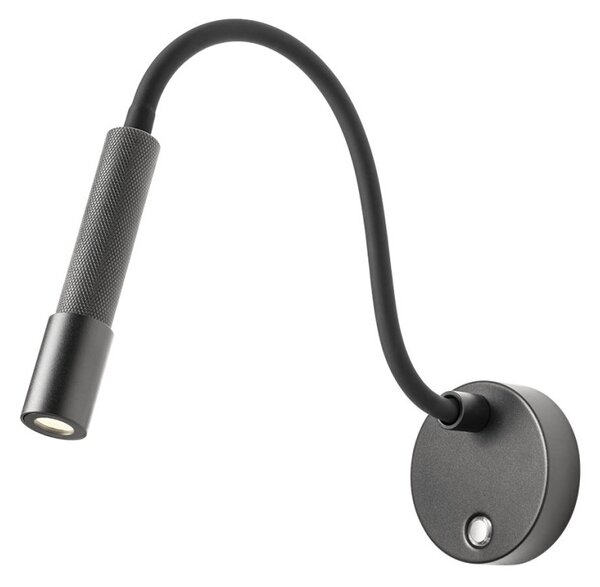 DRILL modern LED fali lámpa, matt fekete, fix, flexibilis, 3000K fény