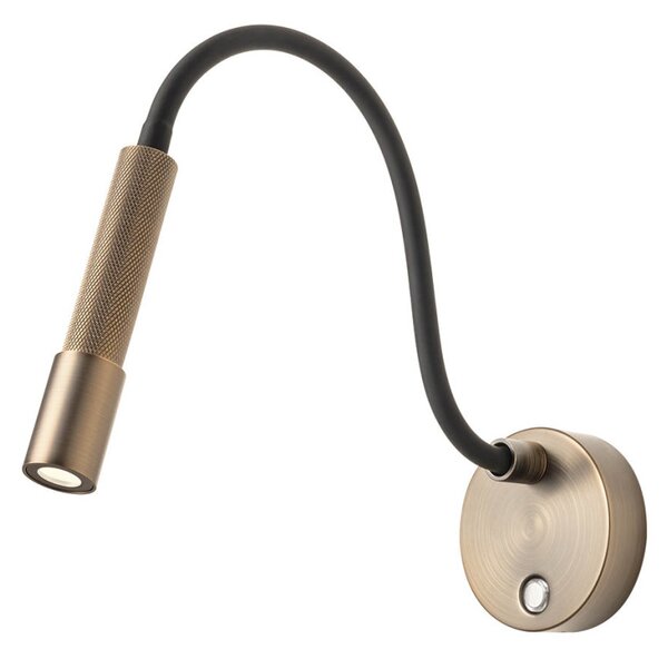 DRILL modern LED fali lámpa, antik bronz, fix, flexibilis, 3000k fény