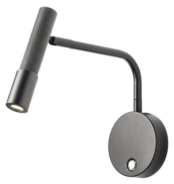 DRILL modern LED fali lámpa, matt fekete, fix, szabályozható fényerő