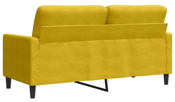Kétszemélyes sárga bársony kanapé 140 cm