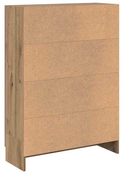 Kézműves tölgy színű szerelt fa könyvszekrény 82,5x30,5x115 cm