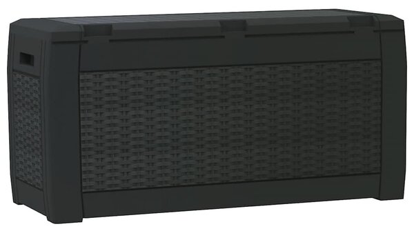 Antracitszürke polipropilén kerti tárolóláda 119 x 48 x 60 cm