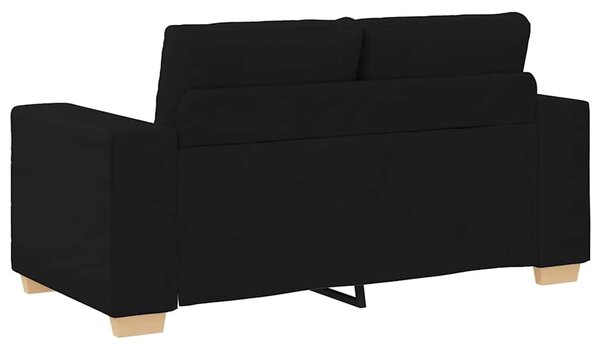 Fekete szövet loveseat kanapé 160x77x82 cm