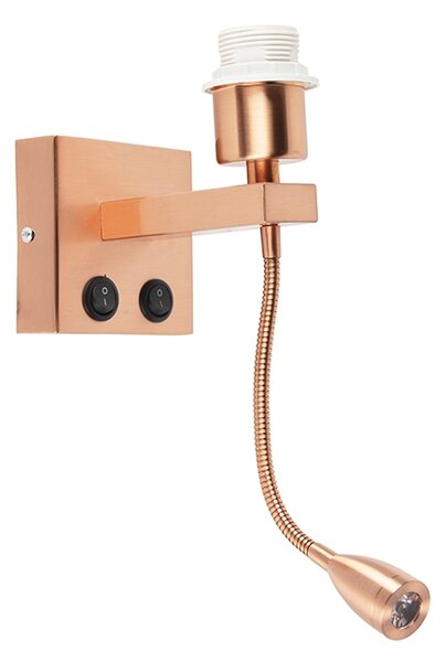 Modern fali lámpa réz flexibilis karral - Brescia Combi