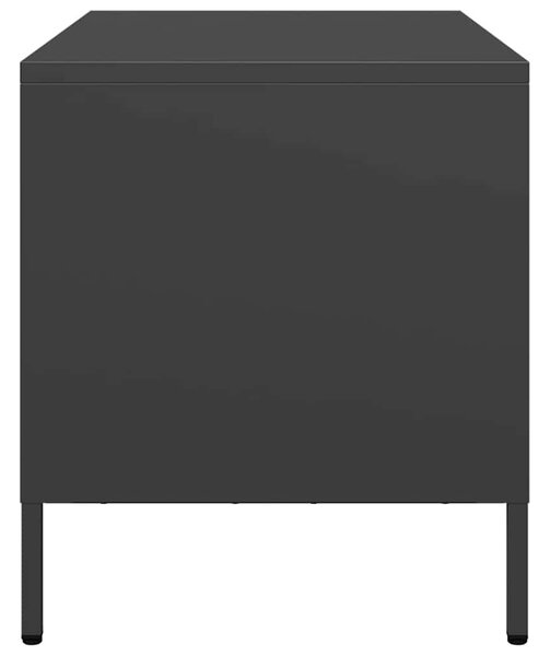 Fekete hidegen hengerelt acél TV-szekrény 68 x 39 x 43,5 cm
