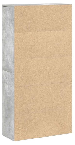 Betonszürke szerelt fa könyvespolc 60x24x120 cm